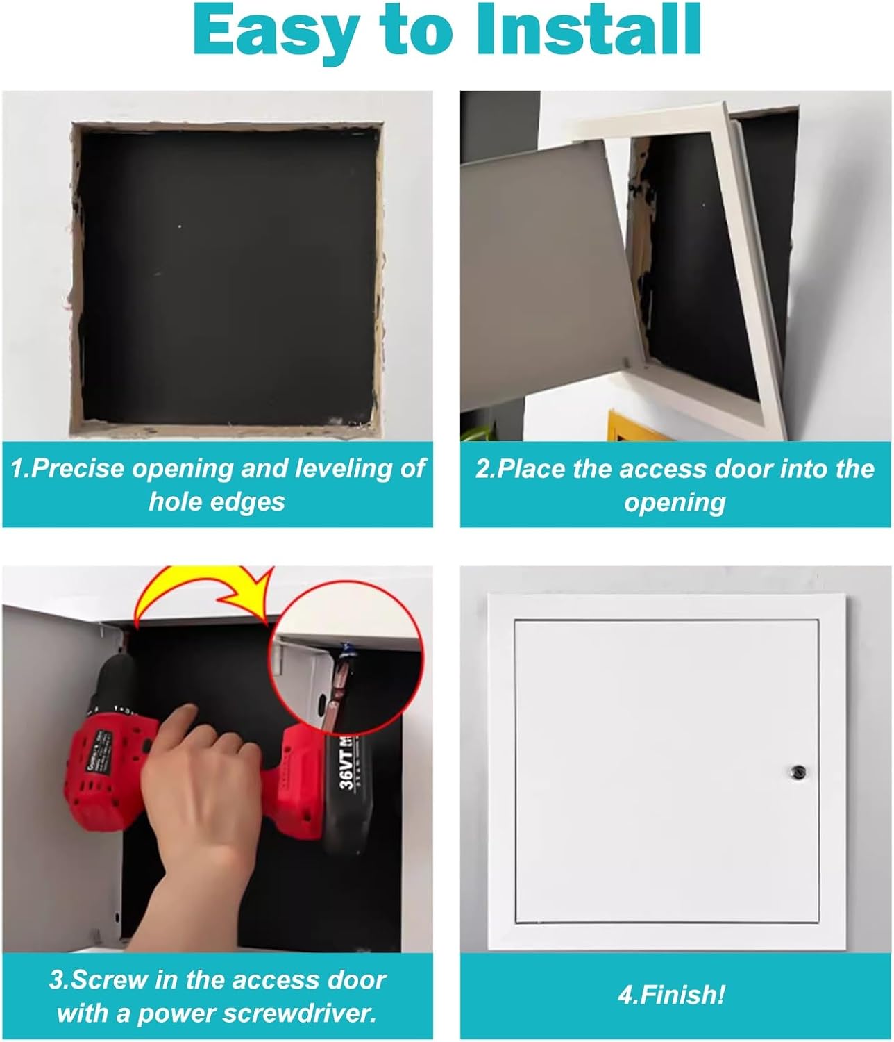 White Aluminum Access Door Lockable, Electric Power Cord Hatch Access Panel, 16x16 20x30 24x24 24x32 24x36 30x30 in Large Drywall Access Panel with Key(20x40in)