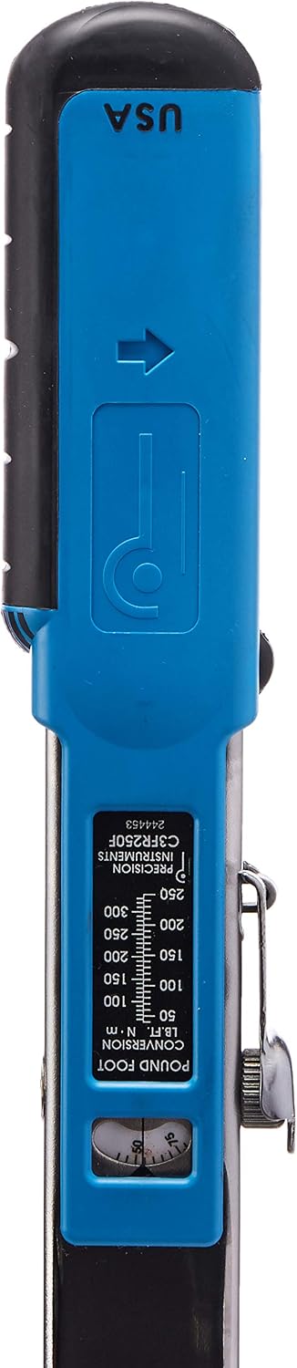 Precision Instruments PREC3FR250F Silver 1/2' Drive Split Beam Torque Wrench with Flex Head