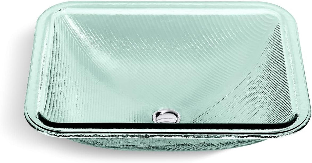 KOHLER K-28823-TG2 ARTIST EDITIONS Yepsen Collection Glass Undermount Bathroom Sink 17' x 13'Rectangle Basin Trans Dew