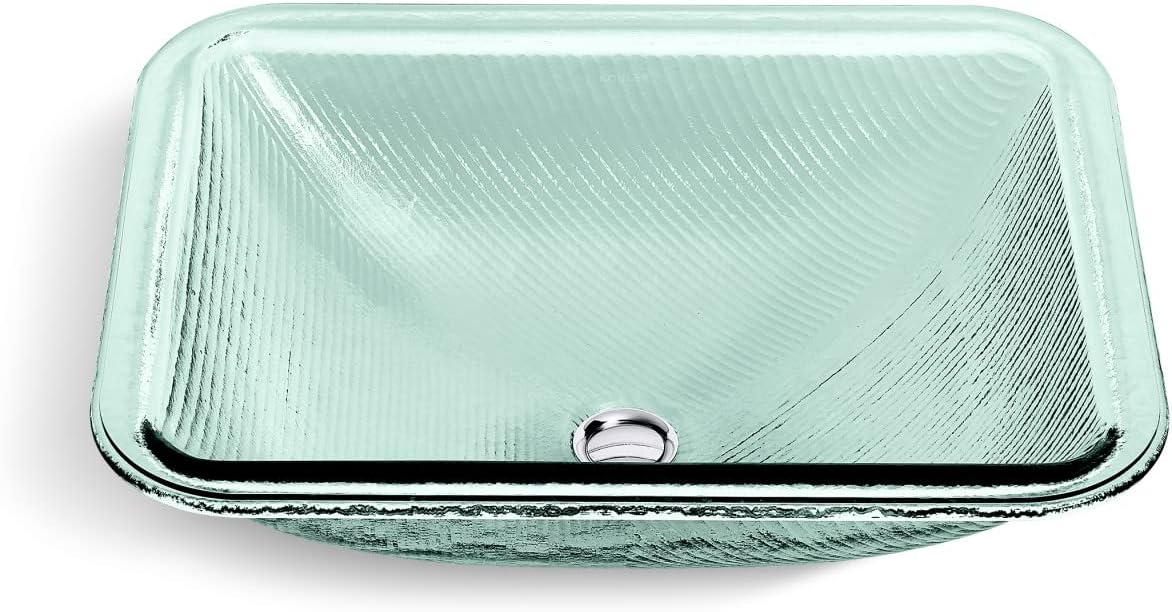 KOHLER K-28823-TG2 ARTIST EDITIONS Yepsen Collection Glass Undermount Bathroom Sink 17' x 13'Rectangle Basin Trans Dew