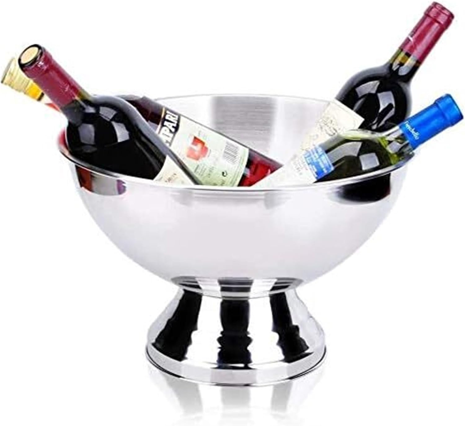 Ice Buckets for Parties, Luxurious Large Stainless Steel Champagne Bucket with Tall Stand
