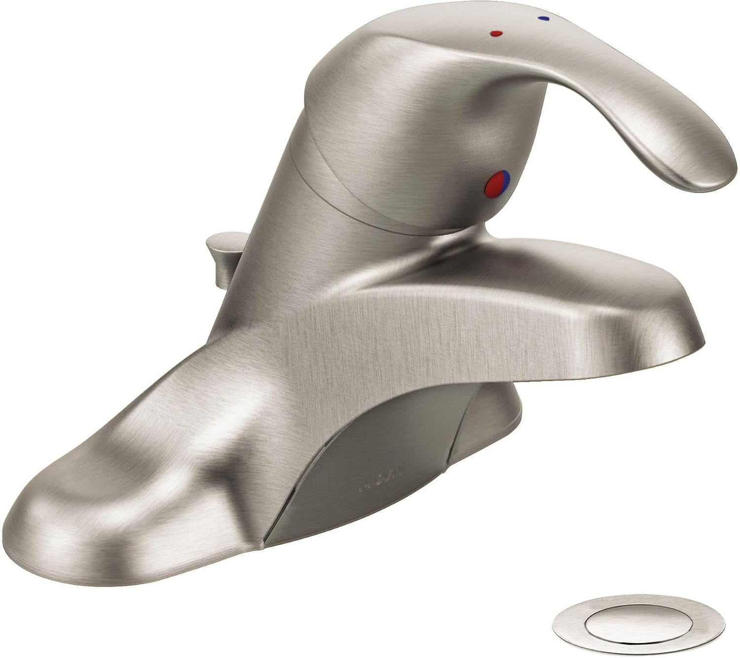 Moen 8437CBN Commercial M-Bition 4-Inch Centerser Bathroom Faucet with Drain 3-Inch Lever Handle, 1.5-gpm, Classic Brushed Nickel