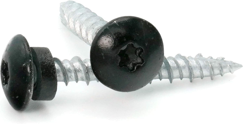 Low Profile Mechanical Galvanized Roofing Screws Black Finish - #10 x 1' Qty 1000
