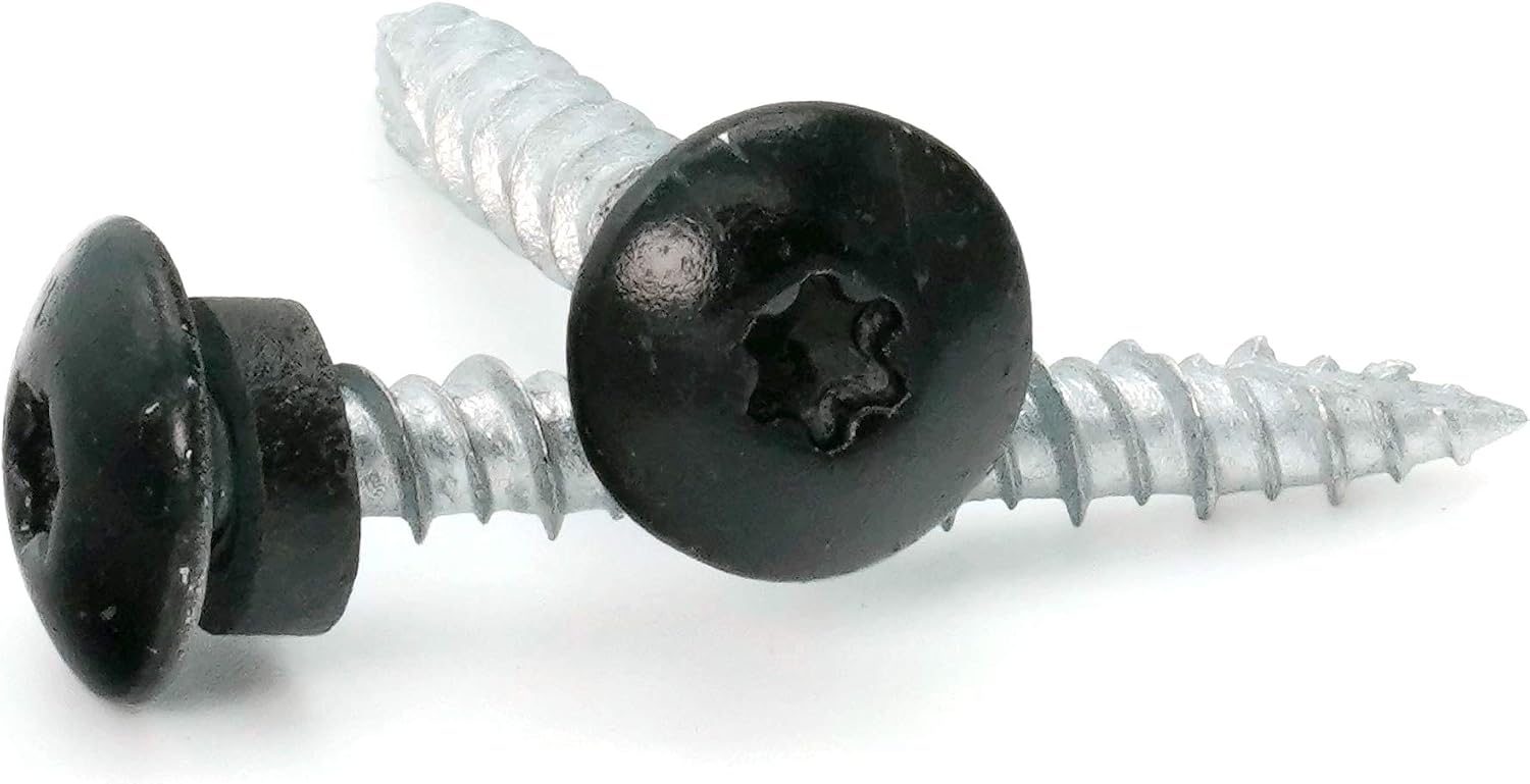 Low Profile Mechanical Galvanized Roofing Screws Black Finish - #10 x 1' Qty 1000