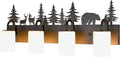 VAXCEL Acadia 4-Light 31.5 in. Wide Bronze Rustic Wildlife Bathroom Vanity Lighting Fixture with Nightlight, Frosted White Glass Shade, Dimmable, Over the Mirror Mounted Steel Wall Sconce