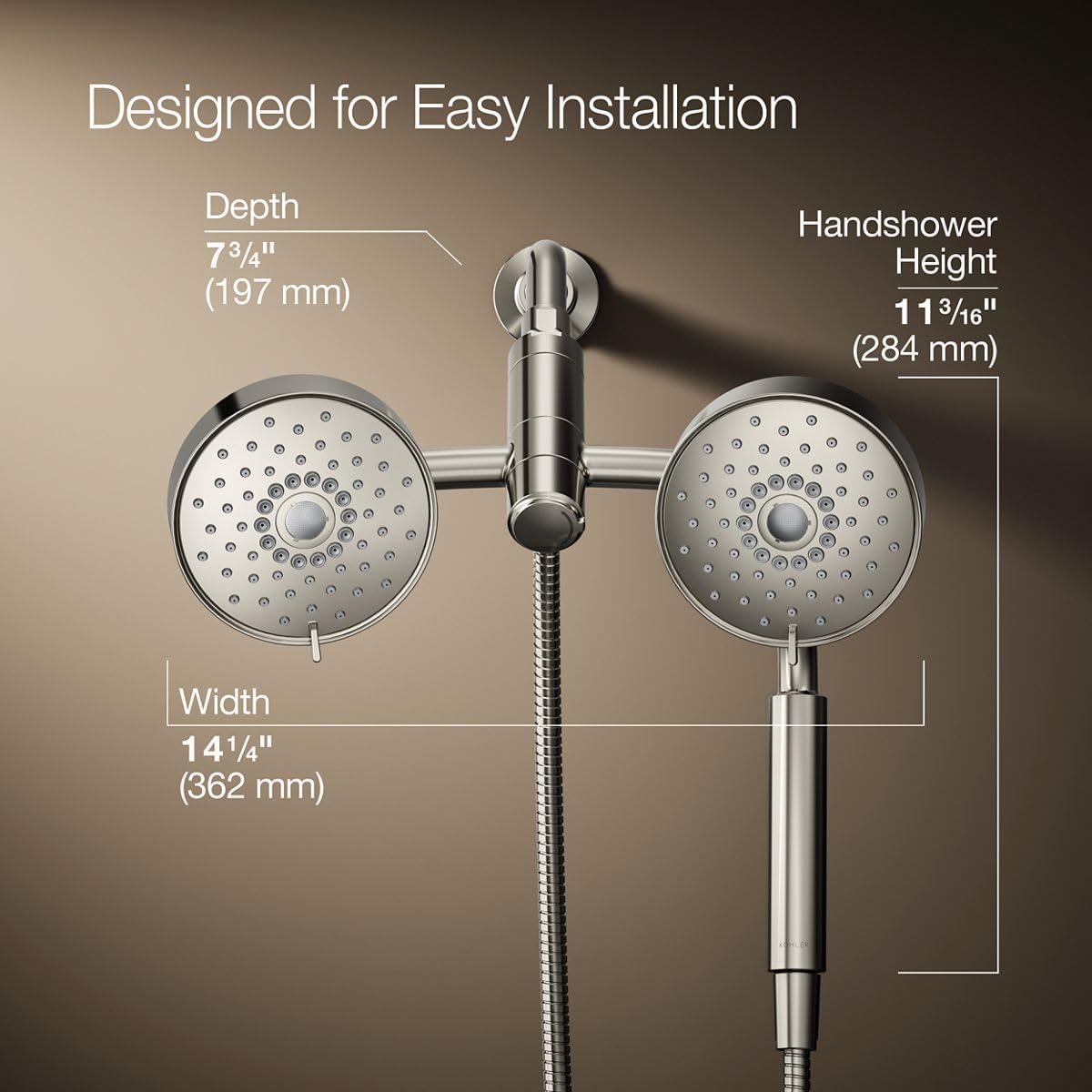 Kohler Purist® Showerhead 2-In-1 Combo 1.75 GPM, Brass, Vibrant Polished Nickel