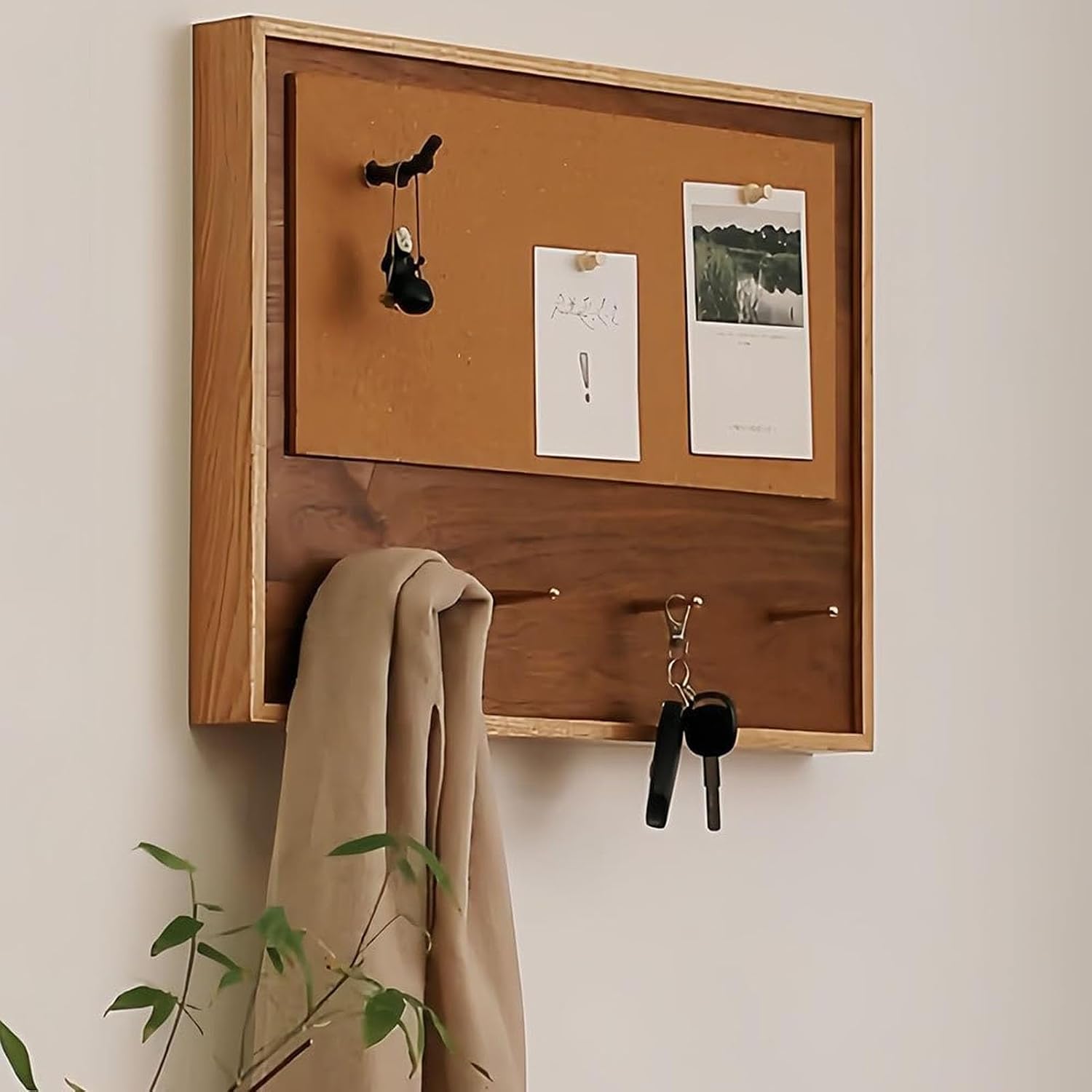 Wall Mounted Electric Meter Box Decorative, Wooden Breaker Box Decorative Cover with Hooks, Hide Fuse Boxes Panel Cover Cabinet, for Farmhouse, Kitchen, Hotel(60x40cm/23.6x15.7in)