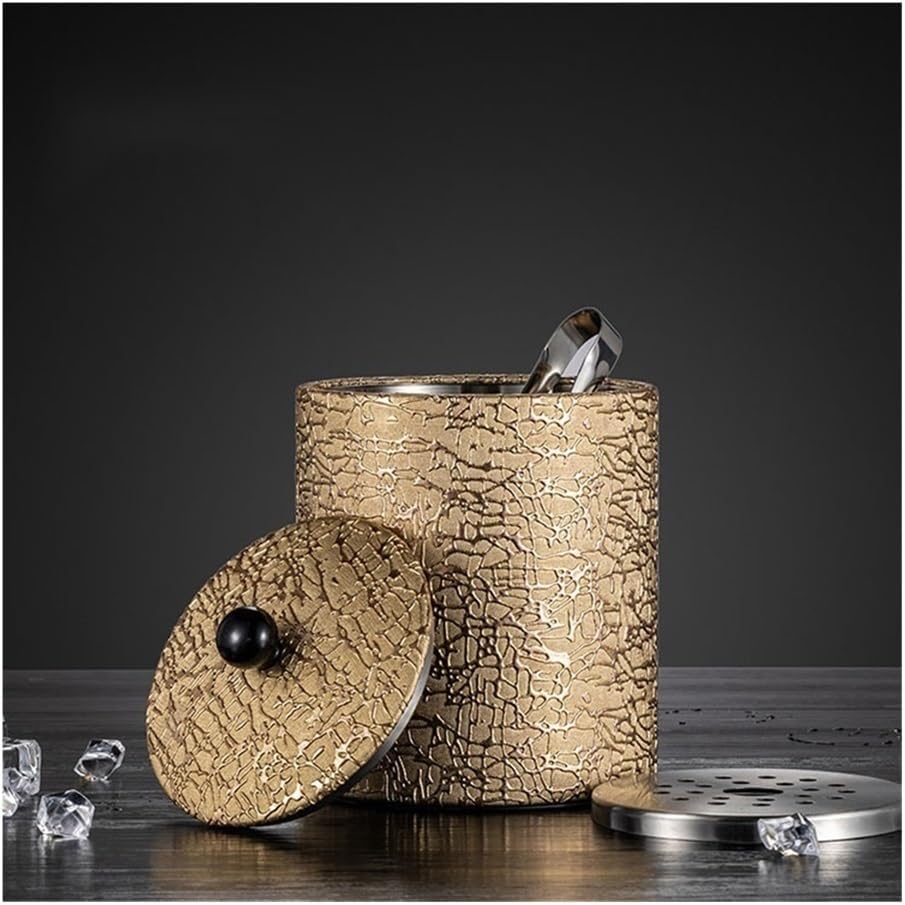Iice Bucket, Stainless Steel Ice Bucket Ice Storage Bucket Bar Restaurant Champagne Bucket Party Ice Storage Bucket,Ice Bucket for Parties(Gold)