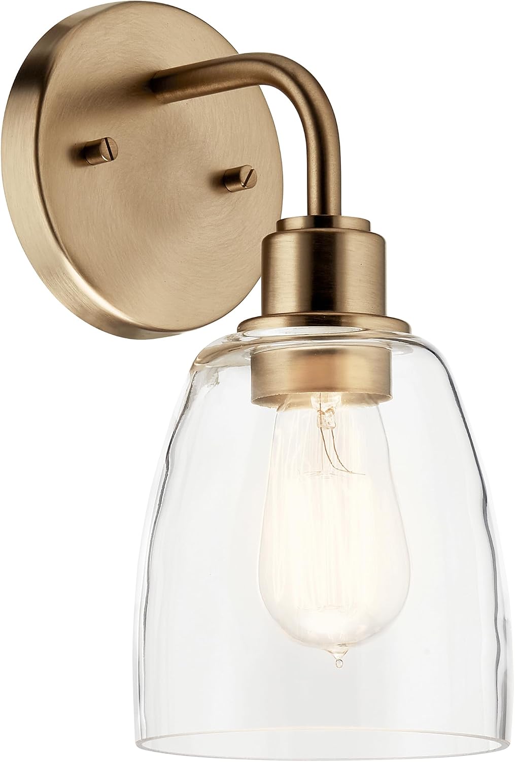 Kichler Meller 11.25 Inch Wall Light, 1 Light Exterior Wall Sconce in Champagne Bronze, (11.25' H x 5.5' W), 5100CPZ