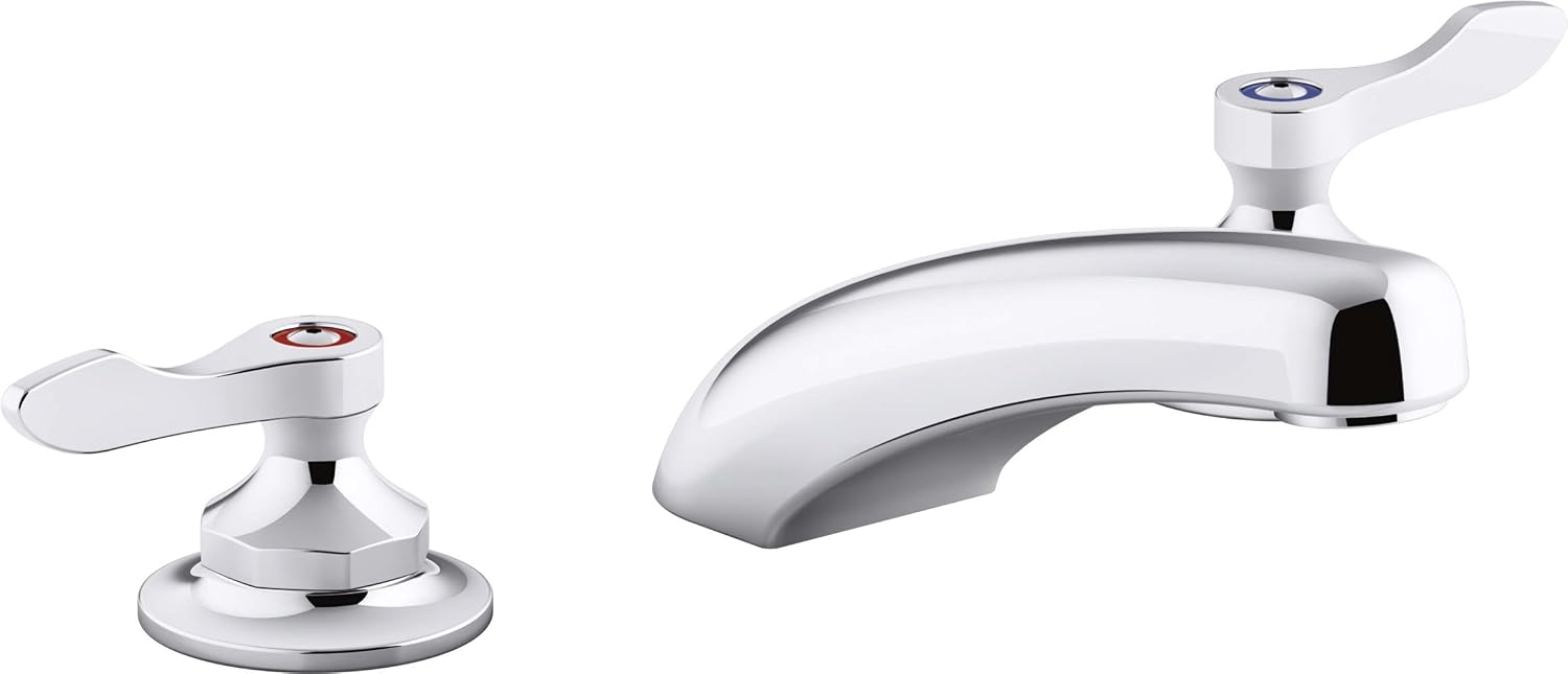 Kohler K-800T20-4ANL-CP Triton Bowe 0.5 Gpm Widespread Bathroom Sink Faucet With Laminar Flow & Lever Handles Drain Not Included, Polished Chrome
