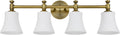 Champagne Bronze Bathroom Vanity Light Fixtures, Traditional Gold 4 Lights Wall Sconce Lighting with Large Opal Glass Shade, Porch Wall Mount Light Fixture for Bathroom, Mirror Cabinets Hallway Stairs