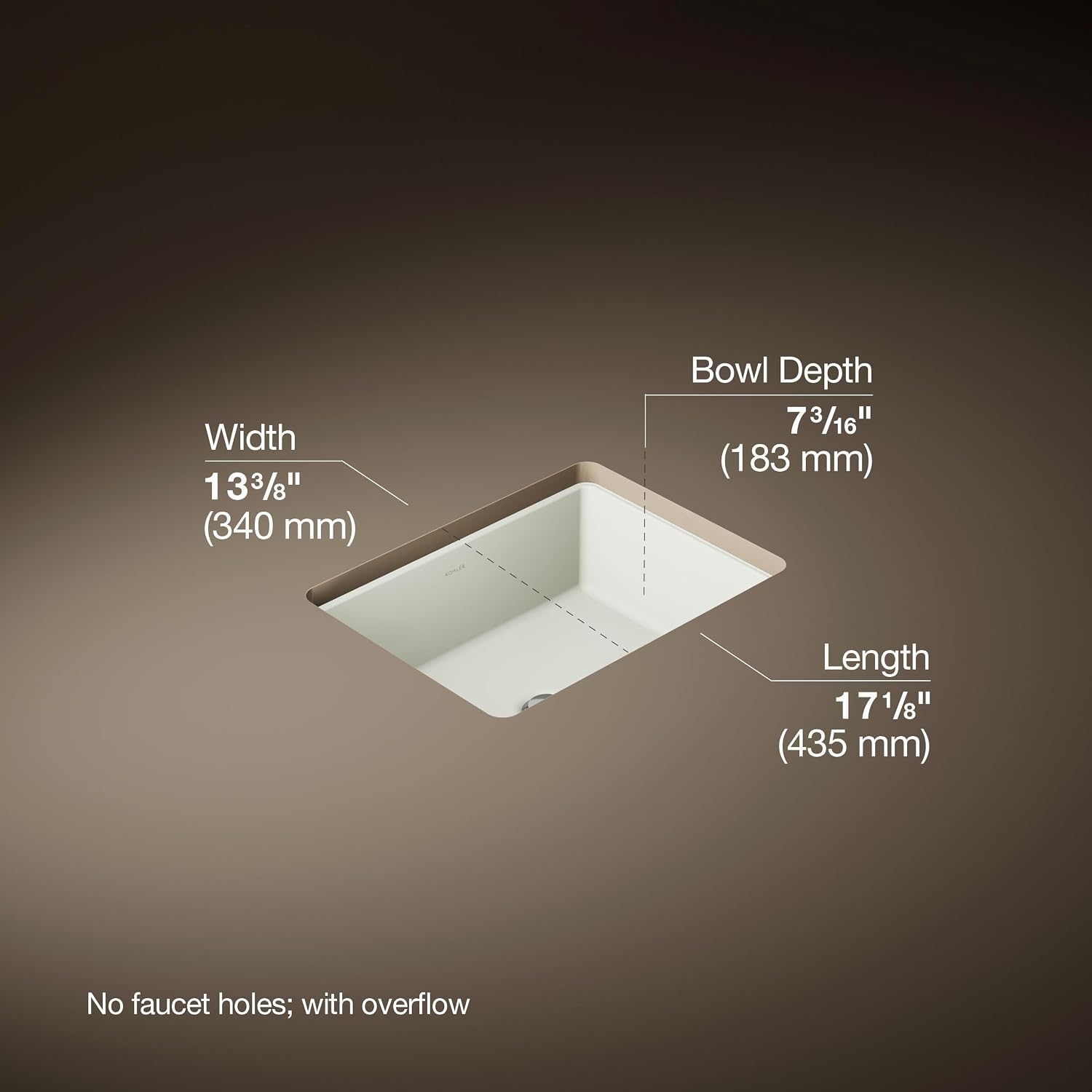 KOHLER Verticyl Rectangle under-mount bathroom sink