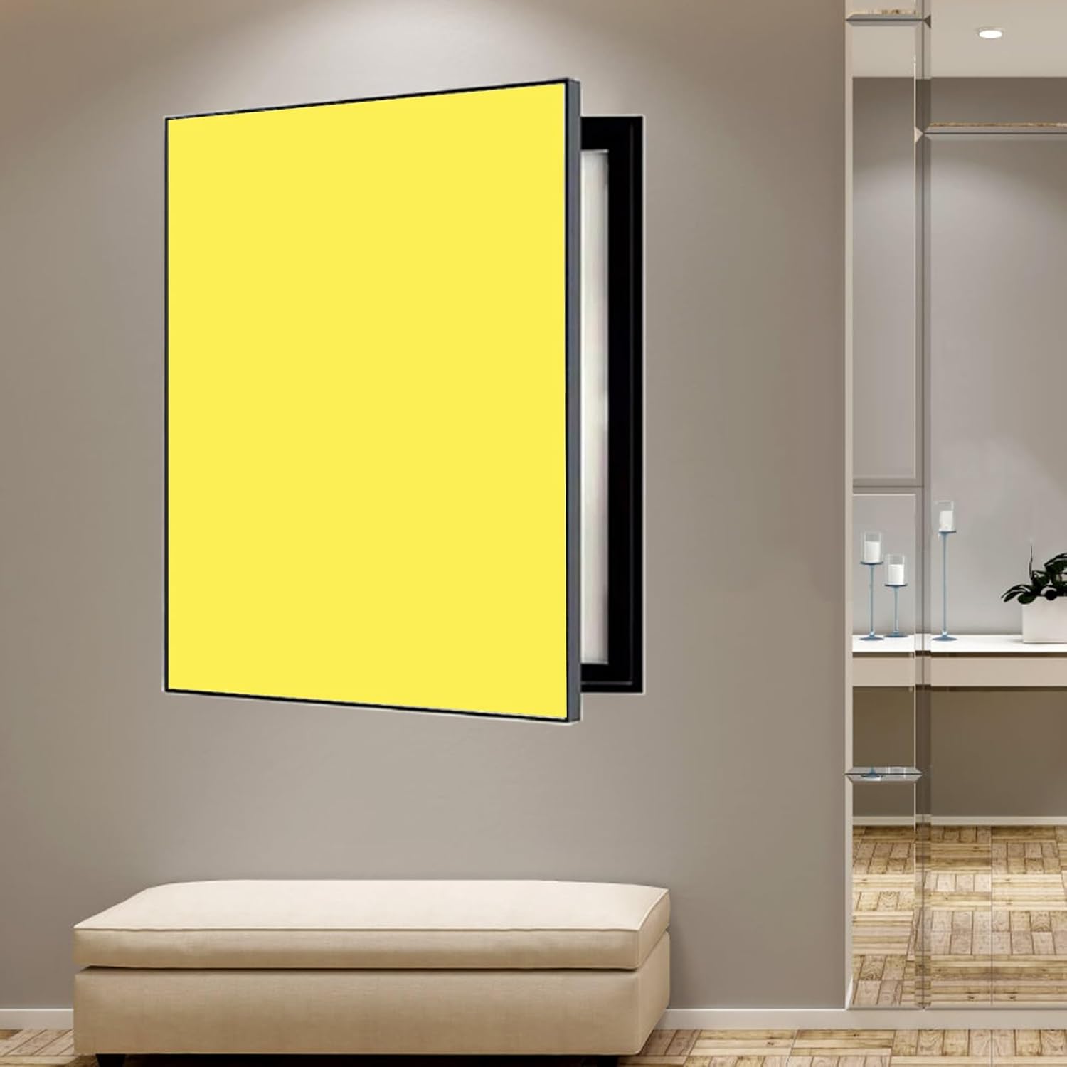 Electrical Panel Cover One-color Screen Electrical Panel Cover, Rectangle Fuse Box Protective Lid Decorative Wall, Plastic Frame Breaker Box Cover with Traceless Nails(Style16,WXH-50 x 60CM-19.7 x 23.