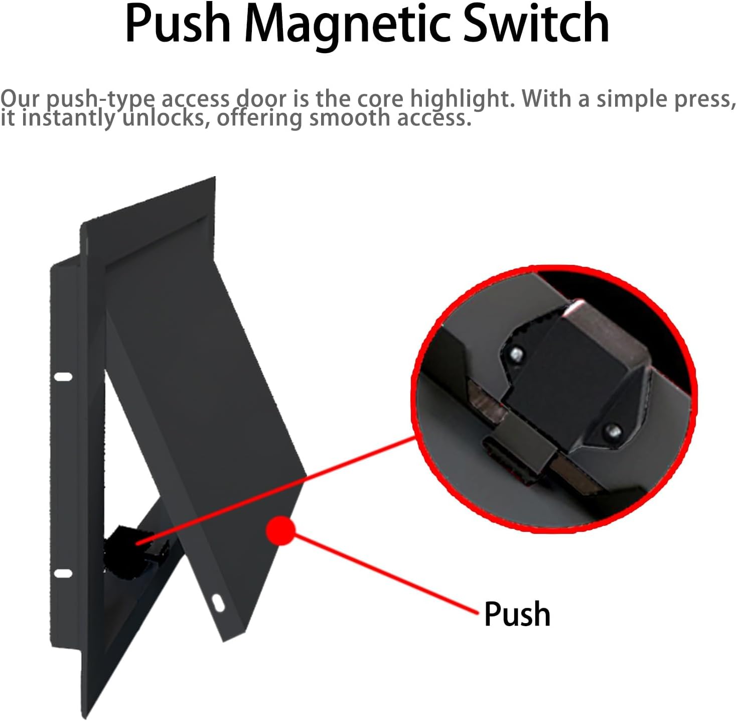 LZMZMQ Black Service Panel Cover for Drywall & Ceiling, Inspection Hatch Plate with 4 Screw Hole, Metal Wall Hatch Access Door for Wiring Cables Cords(30x40cm(12x16))