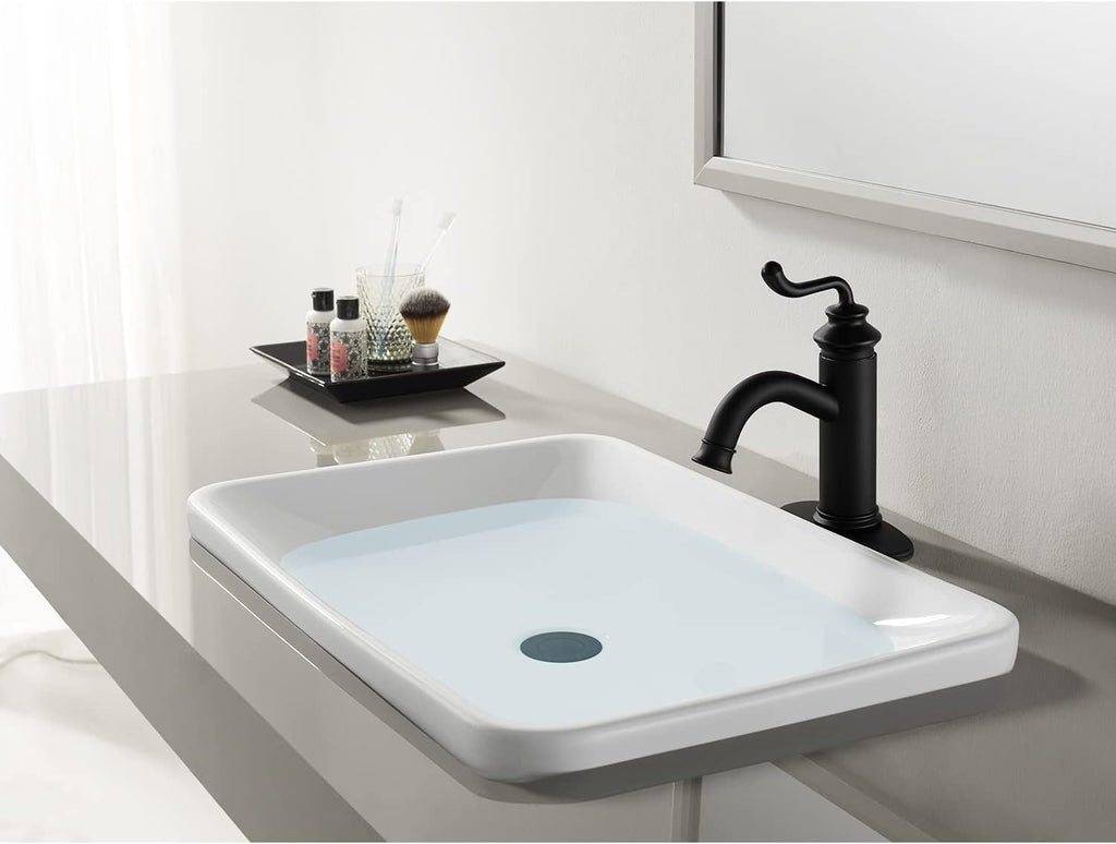 Kingston Brass LS5410RL Royale Bathroom Faucet, Matte Black, 5.88 x 5.06 x 9