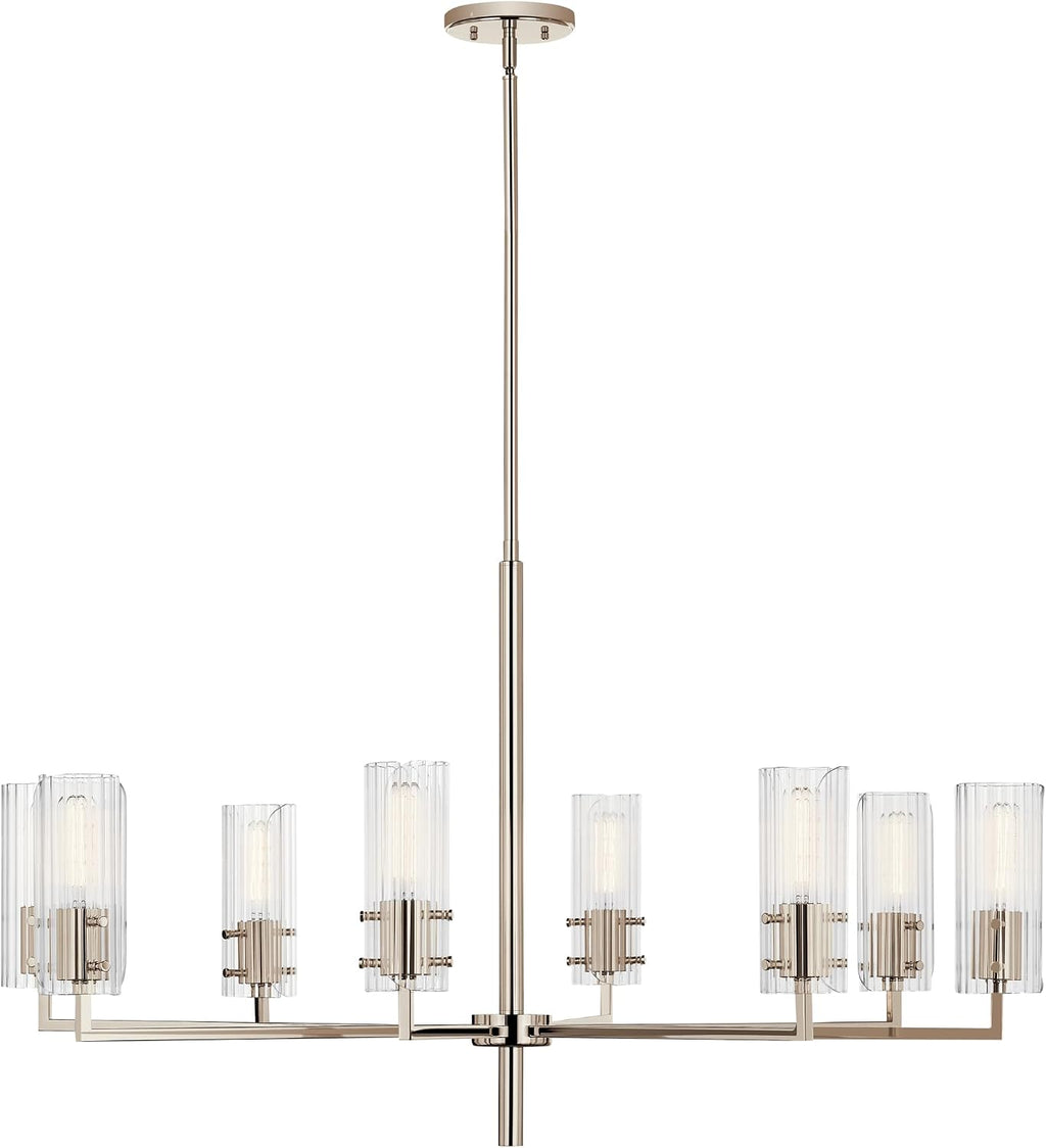 Velestino 40.25' 8 Light Chandelier in Polished Nickel, for Foyer, Dining Room, Living Room, Bedroom, (23.25' x 40.25') 52680PN
