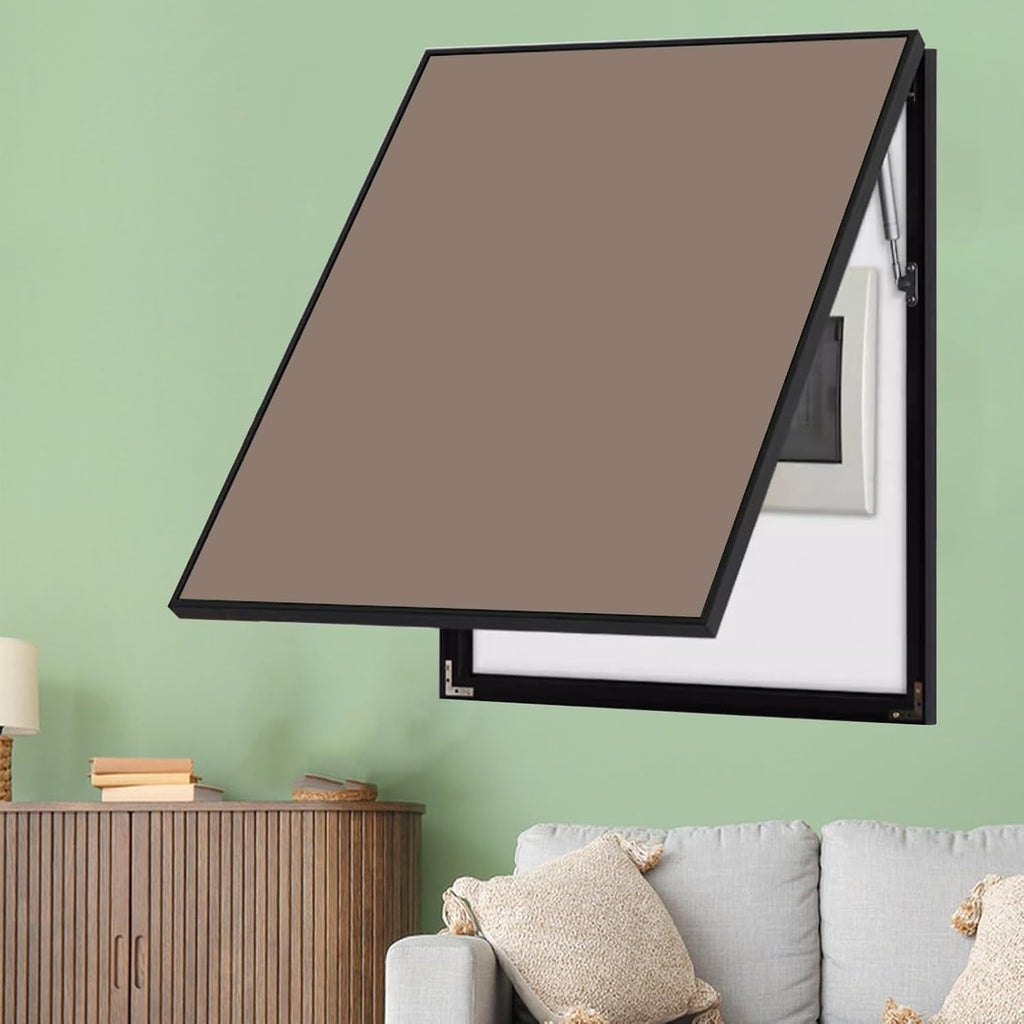Vertical Meter Box Cover for Breaker Panel, 30x40cm / 12x16inch Electrical Panel Cover for Wall Decoration, Indoor Fuse Box Plate for Replacement(Dark Brown,50x70cm(19.7x27.6))