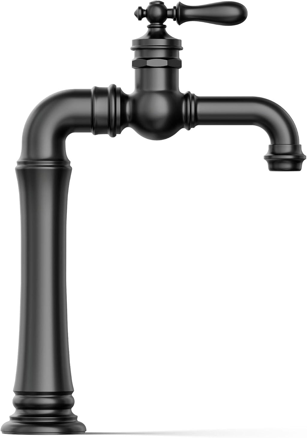 KOHLER K-72763-9M-BL Artifacts Gentleman's Single-Handle Bathroom Sink Faucet, 1.2 GPM, Vintage Inspired, Matte Black