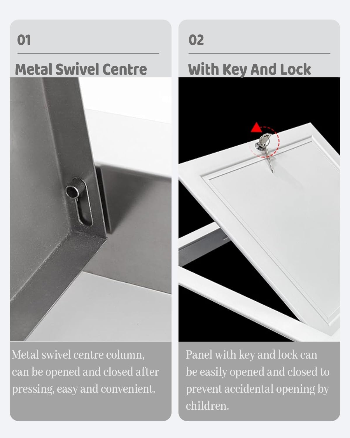 Shower Valve Access Panel with Lock & Door - Decorative Electrical Box Cover, 32.4'x32.4' - Easy Installation for Utility Inspection in Bathroom