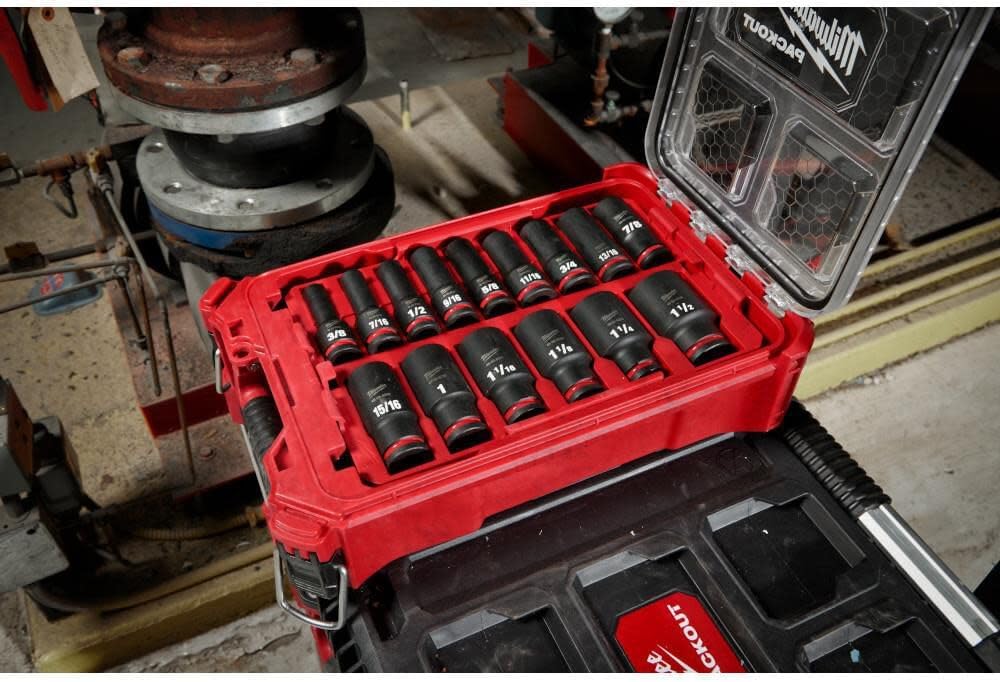 Milwaukee Electric - Shockwave Impact Duty. Socket 1/2. DR 15PC SAE PAC