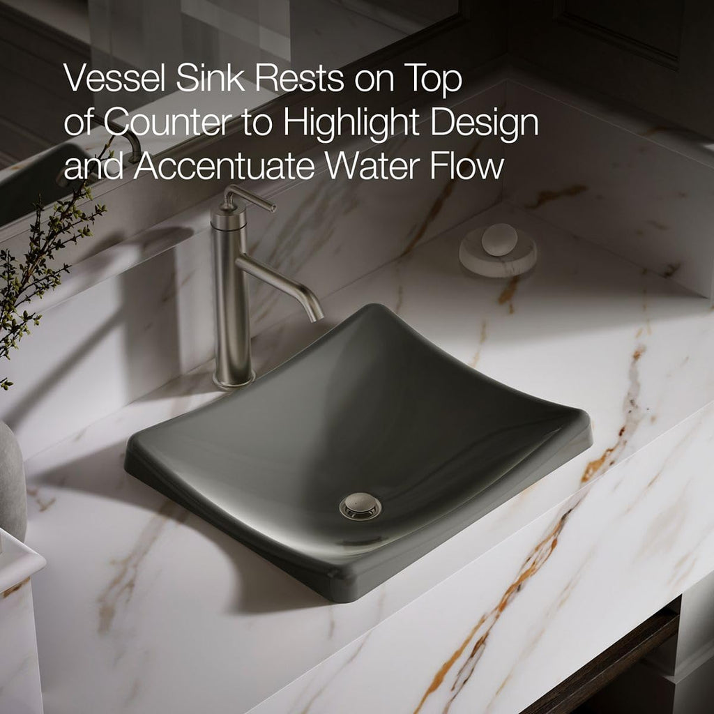 KOHLER K-2833-58 DemiLav Wading Pool Bathroom Sink, Thunder Grey