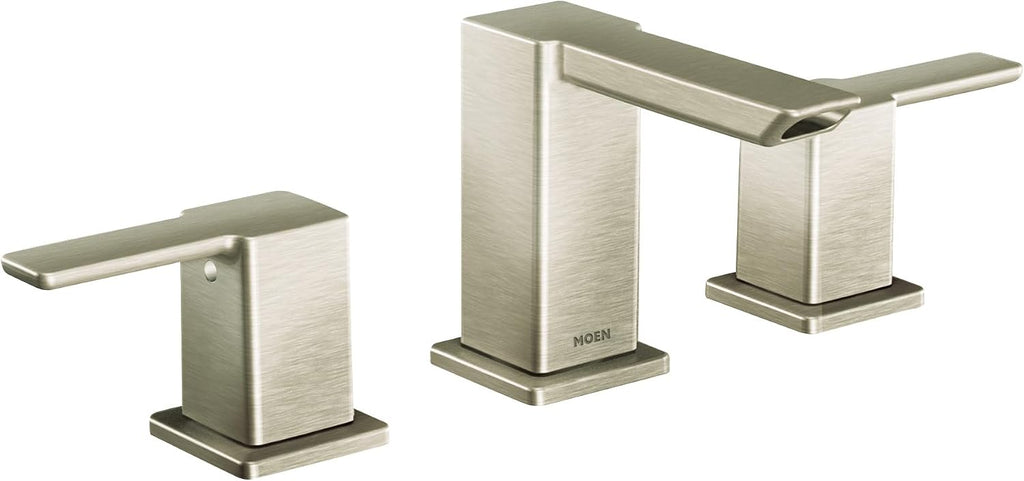Moen TS6720BN 90 Degree Two-Handle 8 in. Widespread Bathroom Faucet Trim Kit, Valve Required, Brushed Nickel