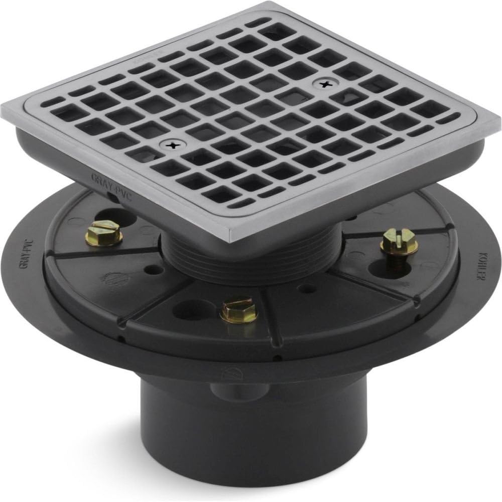 KOHLER ClearFlo Square design tile-in shower drain