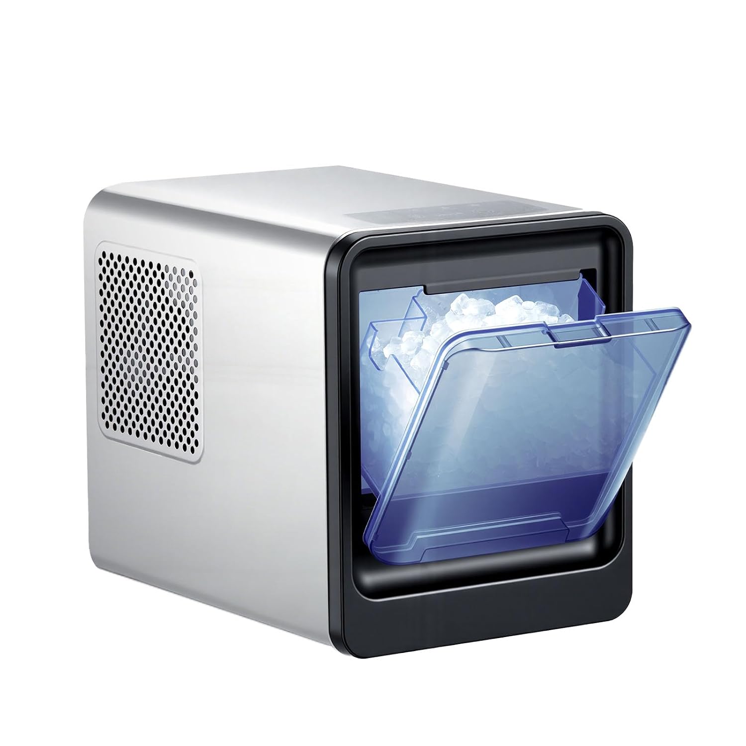 VEVOR Countertop Ice Maker, 33 lbs per Day, Self-Cleaning Portable Machine with Scoop, Drawer-Style Ice Access, Nugget Ice-Making Machine with Chewable ICES for Home, Kitchen, Office, Bar & Party