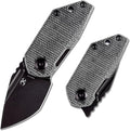 KANSEPT RIO Mini Pocket Folding Knives EDC Camping Folding Knife 1.56'' Black Stonewashed M390 Blade Pocket EDC Knife with Black Micarta Handle Everyday Carry K3044A3