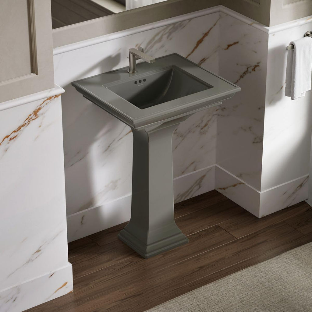 KOHLER Memoirs Stately 24' Pedestal bathroom sink with single faucet, White