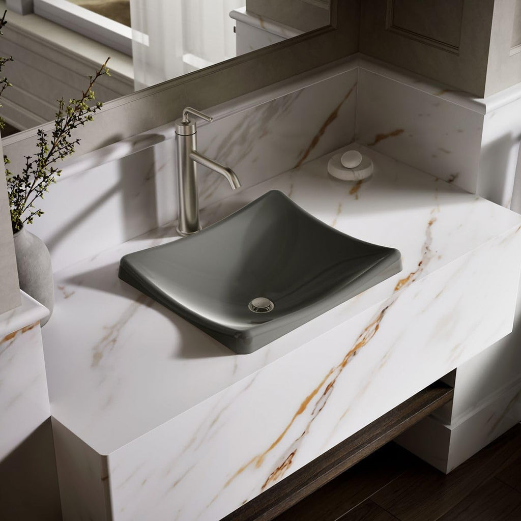 KOHLER K-2833-58 DemiLav Wading Pool Bathroom Sink, Thunder Grey