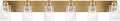 JONATHAN Y 40' Brass Gold/Clear 6-Light Modern LED Vanity Light for Bathroom Mirror, Mid-Century Wall Sconce with Clear Seeded Glass Shades, Contemporary Iron Fixture, LED Bulbs (JYL7621D)