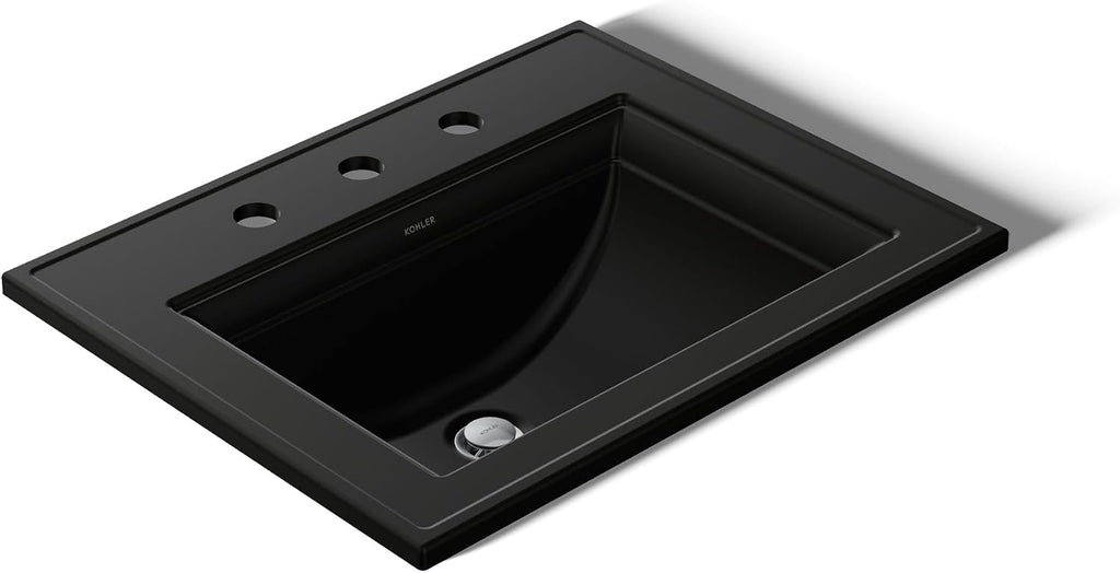 Kohler 2337-8-58 Memoirs® Stately 22-3/4' rectangular drop-in bathroom sink, Thunder Grey