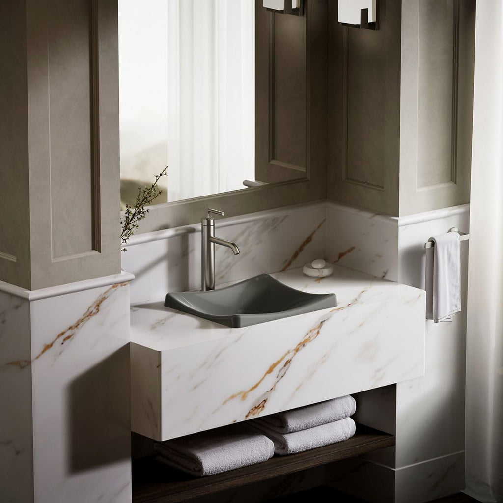 KOHLER K-2833-58 DemiLav Wading Pool Bathroom Sink, Thunder Grey