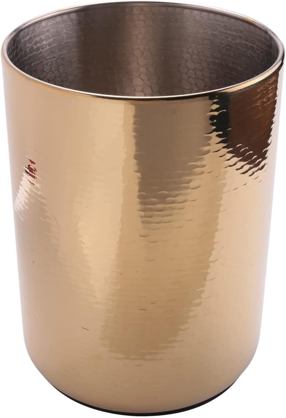 Stainless Steel Champagne Ice Bucket with Hammered Scale Design, Wine Cooler for KTV Bar Home Party, Gold Beer Bucket with Non-Slip Base