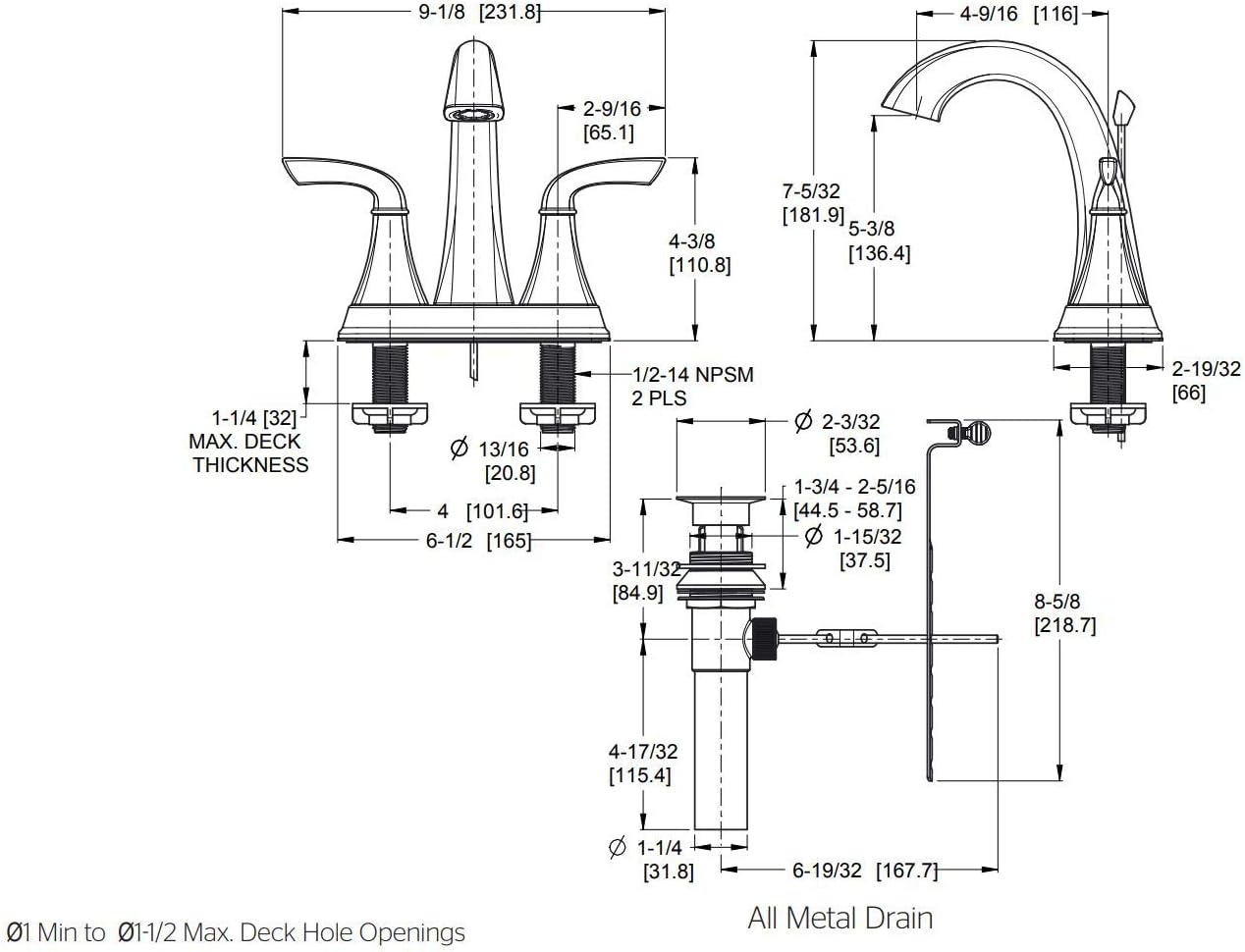 Pfister LG48-BS0Y Bronson 2-Handle Centerset Bathroom Faucet, 4', Tuscan Bronze