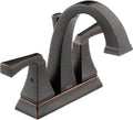 Delta Faucet Dryden Centerset Bathroom Faucet, Oil Rubbed Bronze Bathroom Sink Faucet, 2 Handle Bathroom Faucet, Metal Drain Assembly, Venetian Bronze 2551-RBMPU-DST