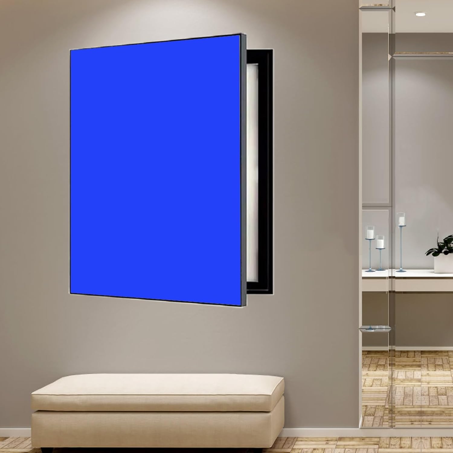 Electrical Panel Cover One-color Screen Electrical Panel Cover, Rectangle Fuse Box Protective Lid Decorative Wall, Plastic Frame Breaker Box Cover with Traceless Nails(Style10,WXH-50 x 60CM-19.7 x 23.