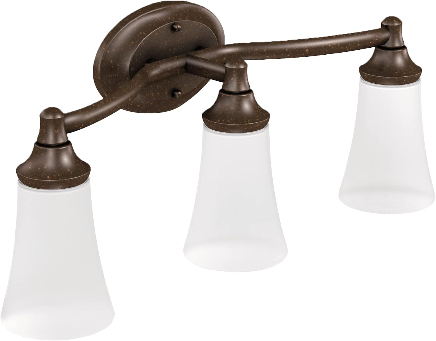 Moen YB2863ORB Eva 3-Light Dual-Mount Bath Bathroom Vanity Fixture with Frosted Glass, Oil Rubbed Bronze