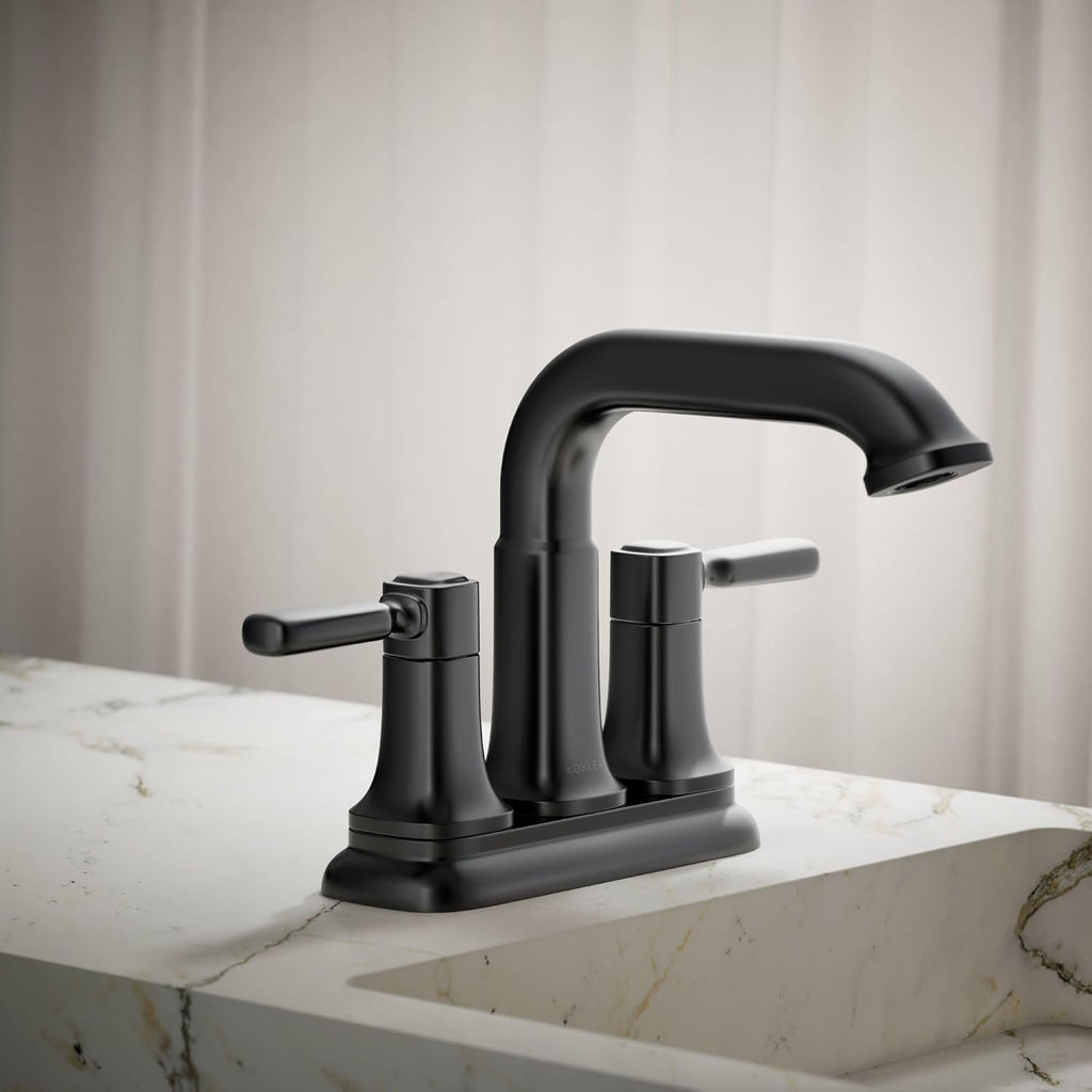 Kohler R33043-4D-BL Ealing® Centerset Bathroom Sink Faucet, 1.2 gpm, Matte Black
