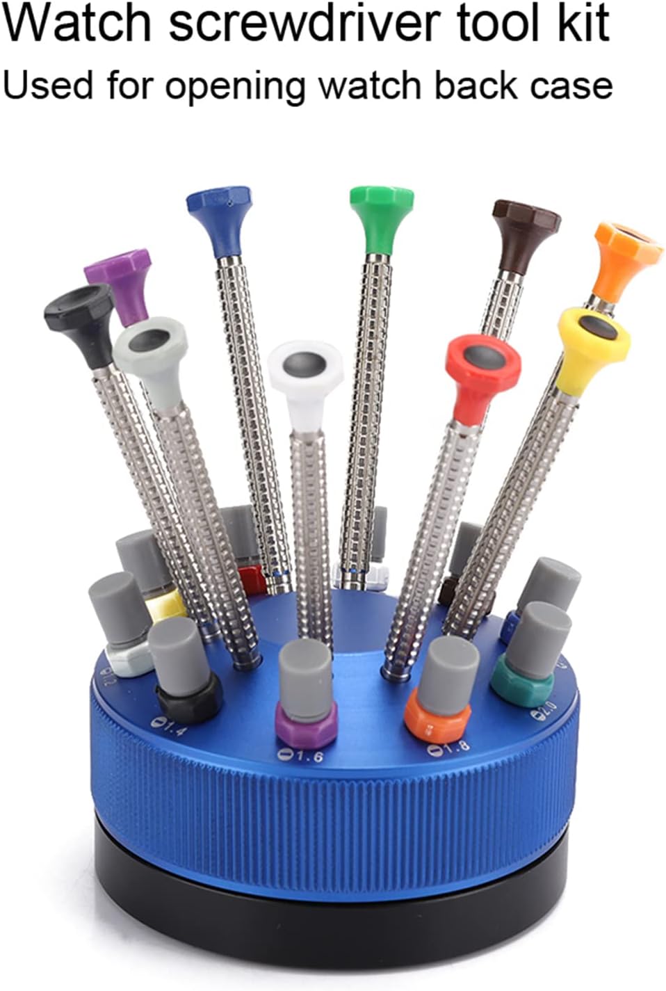 Professional Watch Screwdriver Kit, Watch Repair Tool Set, 10 - Piece Precision Watchmakers Screwdrivers with Interchangeable Heads for Watch Back Case Opening and Battery Replacem