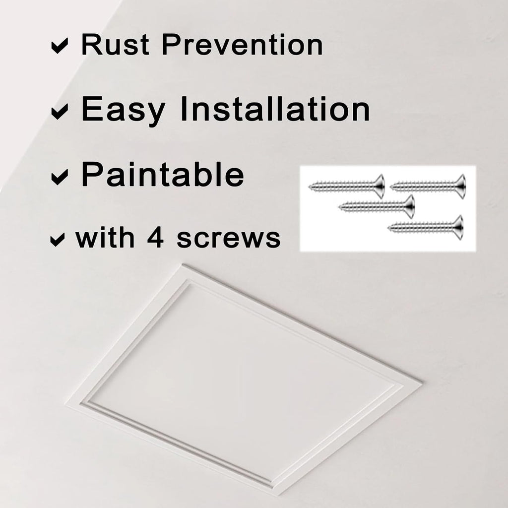 Black White Gray Metal Inspection Door, Classic Ceiling Access Panel with Screws, Customizable, Easy-to-Install Access Door(Black,12x24in/300x600mm)