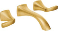 Moen T6906BG Voss Two-Handle Wall Mount Bathroom Faucet Trim Kit, Valve Required, Brushed Gold