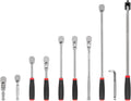 TEKTON 3/8 Inch Drive Non-Quick-Release Comfort Grip Ratchet, L-Handle, and Breaker Bar Set (10-Piece) | SDR99104