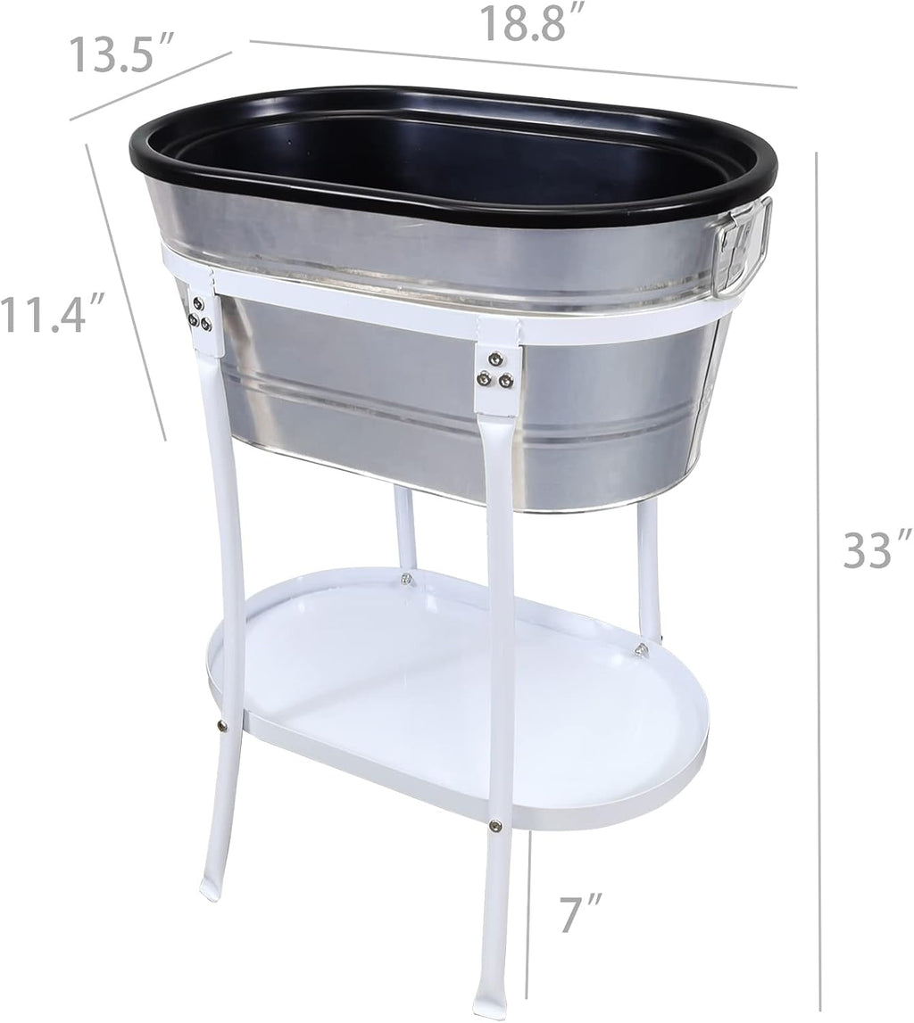FixtureDisplays® Ice Tub Beverage Ice Bucket with Stand Party Mobile Drink Beverage Rack 12176+21844-NEW-NF