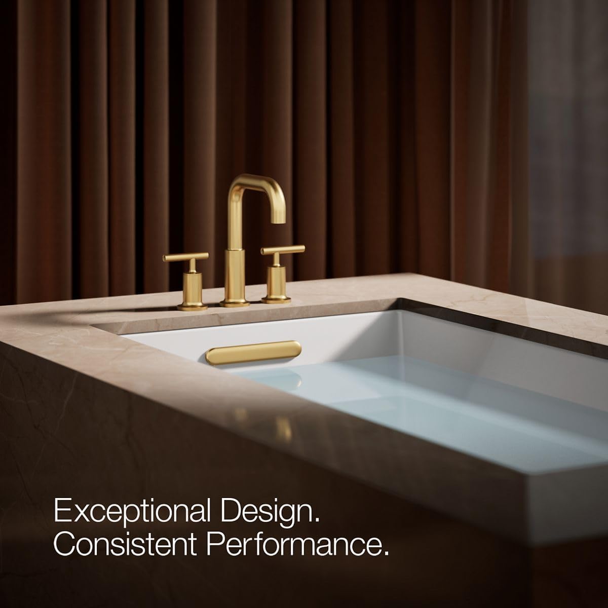 Kohler T14428-4-2MB Purist Deck-Mount High-Flow Bath Faucet Trim with Lever Handles, Valve Not Included, Vibrant Brushed Moderne Brass