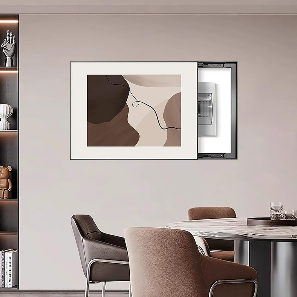 Circuit Breaker Box Cover, Electrical Panel Cover, Hanging Electric Meter Box Art Hide Decorative Paintings, Suitable for Living Rooms, Hotel(White 1,55 * 45cm/21.6 * 17.7in)