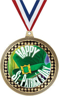 Crown Awards 2.75' Happy St. Patricks Day Medal Award, Gold Vega Happy St. Patricks Day Team Trophy Award Includes Free Neck Ribbon Prime