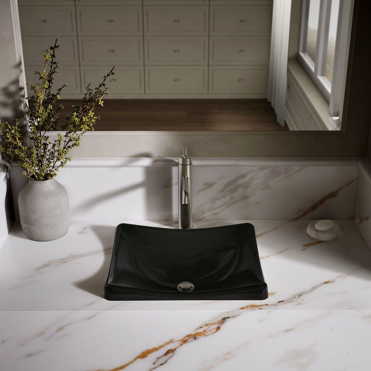 Kohler K-2833-7 DemiLav Above-Counter Single Bowl Bathroom Sink Black Black