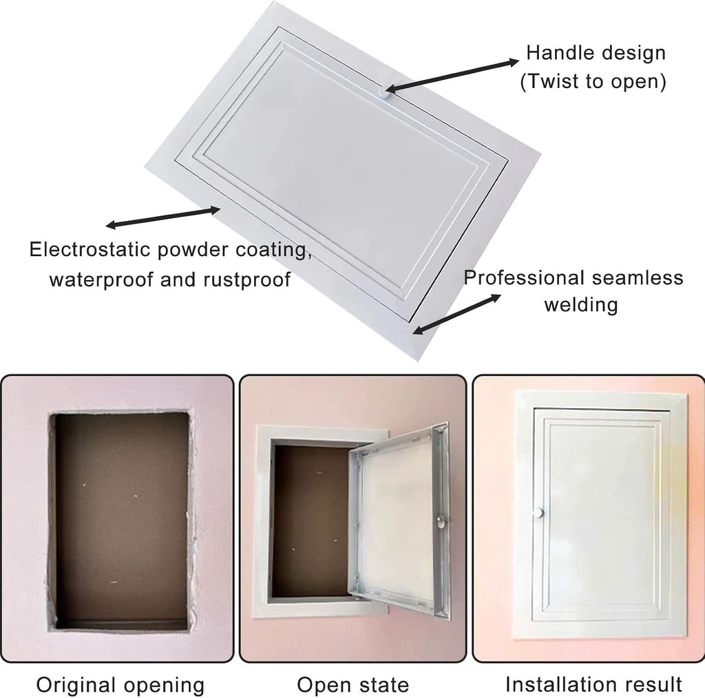 Drywall Access Panel, 12x18in Metal Cover for Electrical & Plumbing, Breaker Box Access Door, Durable Crawlspace Door, Ideal for Wiring & Repairs, Easy Installation